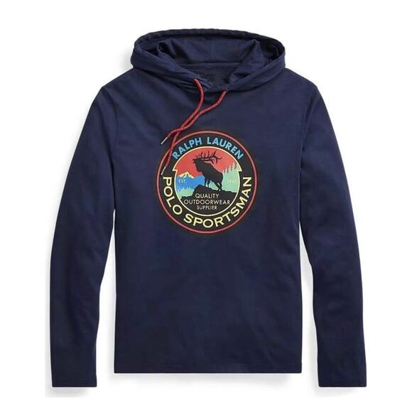 Ralph Lauren’s Blue Sportsman Preppy Hoodie Sz S - Picture 3 of 8